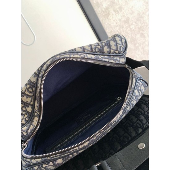 Fake Dior Changing Bag Dior Oblique Canvas Blue Replica