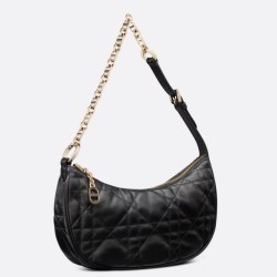 Replica Dior CD Lounge Shouder Bag Black Macrocannage Lambskin