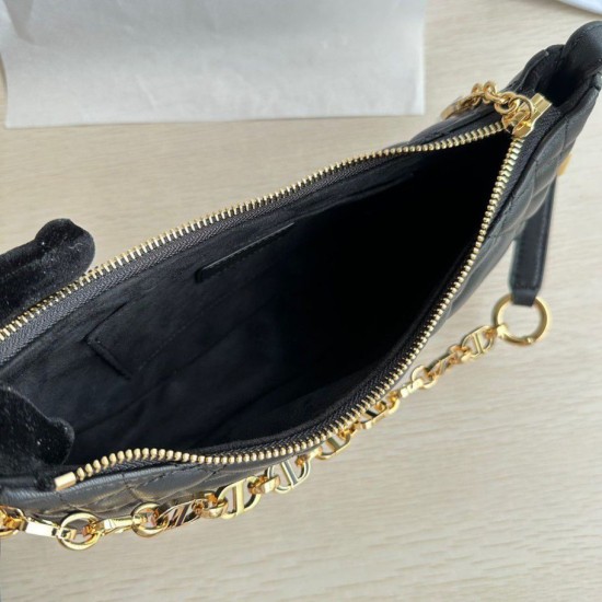 Replica Dior CD Lounge Shouder Bag Black Macrocannage Lambskin