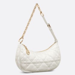 Replica Dior CD Lounge Shoulder Bag White Macrocannage Lambskin
