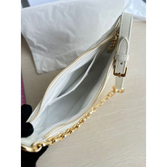 Replica Dior CD Lounge Shoulder Bag White Macrocannage Lambskin