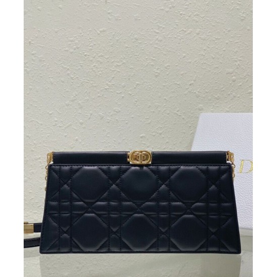 Fake Christian Dior Caro Colle Noire Clutch With Chain Bag Replica Replica Christian Dior Caro Colle Noire Clutch With Chain Bag