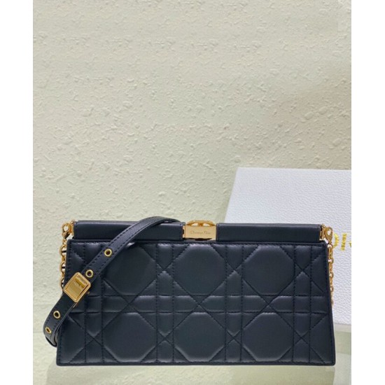 Fake Christian Dior Caro Colle Noire Clutch With Chain Bag Replica Replica Christian Dior Caro Colle Noire Clutch With Chain Bag