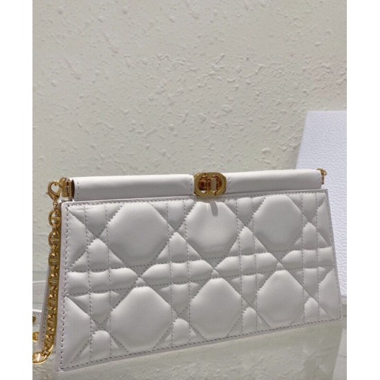 Fake Christian Dior Caro Colle Noire Clutch With Chain Bag Replica