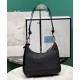 Replica Prada Re-Nylon And Brushed Leather Mini-bag 1BC198 Black