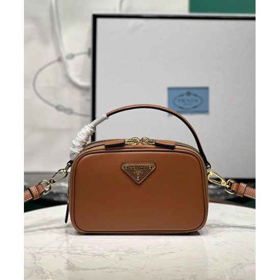 Replica Prada Odette Leather Mini-bag 1BH203 Coffee