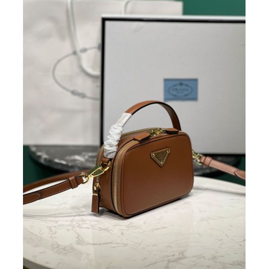 Replica Prada Odette Leather Mini-bag 1BH203 Coffee