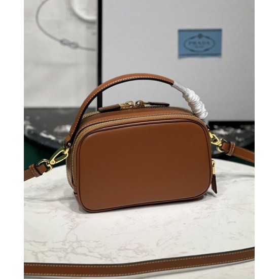 Replica Prada Odette Leather Mini-bag 1BH203 Coffee