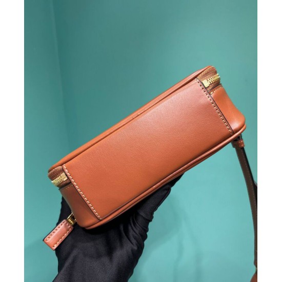 Replica Prada Odette Leather Mini-bag 1BH203 Coffee