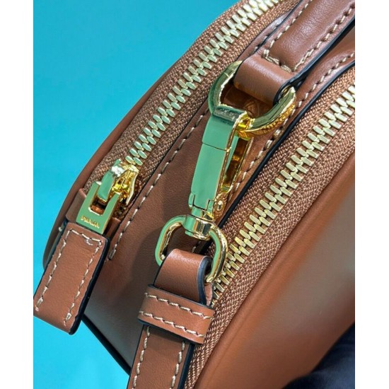 Replica Prada Odette Leather Mini-bag 1BH203 Coffee