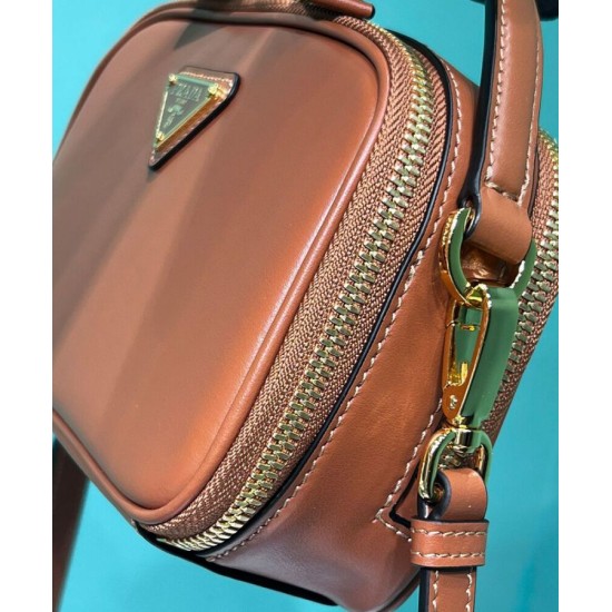 Replica Prada Odette Leather Mini-bag 1BH203 Coffee