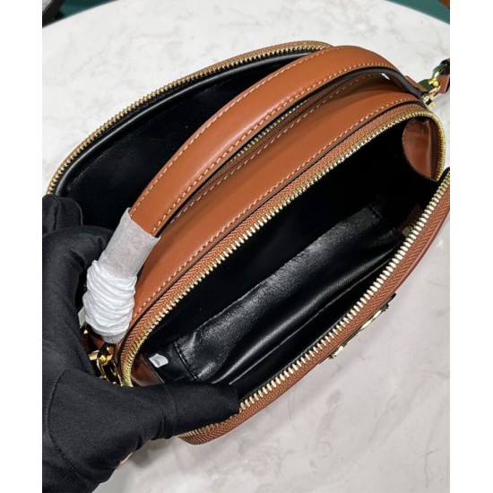 Replica Prada Odette Leather Mini-bag 1BH203 Coffee