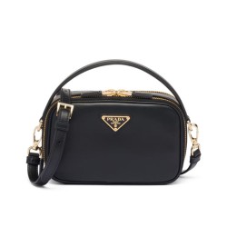 Fake Prada Odette Leather Mini-bag 1BH203 Black Replica