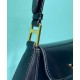Replica Prada Brushed Leather Shoulder Bag 1BD345 Black Fake Prada Brushed Leather Shoulder Bag 1BD345 Black Replica