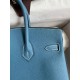 Replica Hermes Birkin 25 Retourne Bag Blue Jean Clemence