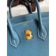 Replica Hermes Birkin 25 Retourne Bag Blue Jean Clemence