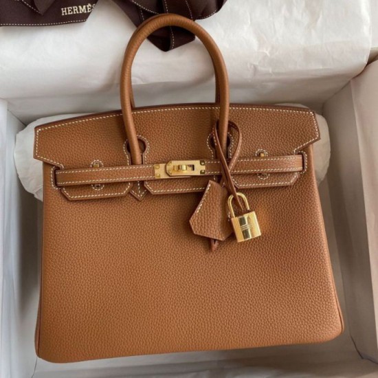 Replica Hermes Birkin 25 Retourne Bag Craie Clemence