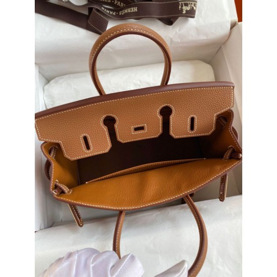 Replica Hermes Birkin 25 Retourne Bag Craie Clemence