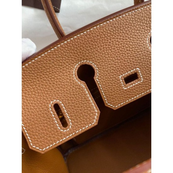 Replica Hermes Birkin 25 Retourne Bag Craie Clemence
