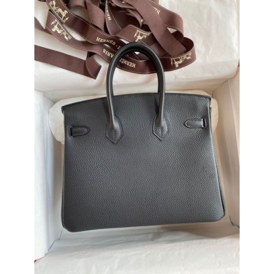 Replica Hermes Birkin 25 Retourne Handmade Bag Black Clemence