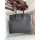 Replica Hermes Birkin 25 Retourne Handmade Bag Black Clemence