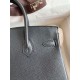 Replica Hermes Birkin 25 Retourne Handmade Bag Black Clemence