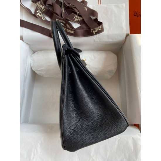 Replica Hermes Birkin 25 Retourne Handmade Bag Black Clemence