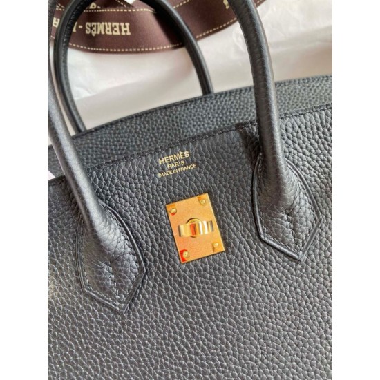 Replica Hermes Birkin 25 Retourne Handmade Bag Black Clemence