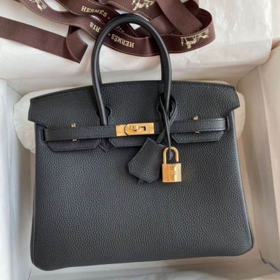 Replica Hermes Birkin 25 Retourne Handmade Bag Black Clemence