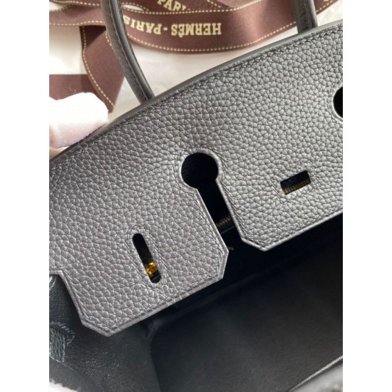 Replica Hermes Birkin 25 Retourne Handmade Bag Black Clemence