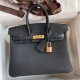 Replica Hermes Birkin 25 Retourne Handmade Bag Black Clemence