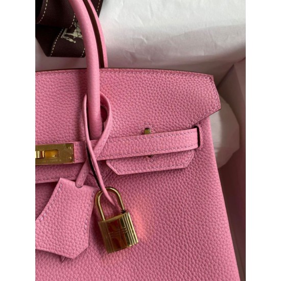 Replica Hermes Birkin 25 Retourne Bag Pink Clemence