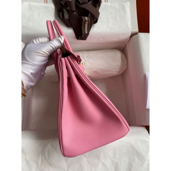 Replica Hermes Birkin 25 Retourne Bag Pink Clemence