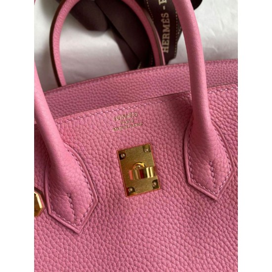 Replica Hermes Birkin 25 Retourne Bag Pink Clemence
