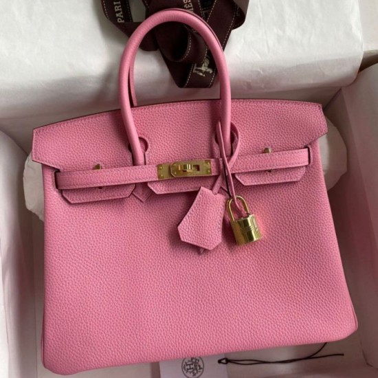 Replica Hermes Birkin 25 Retourne Bag Pink Clemence