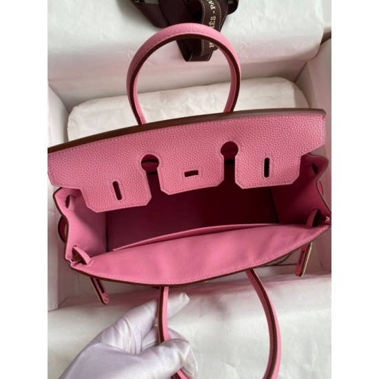 Replica Hermes Birkin 25 Retourne Bag Pink Clemence