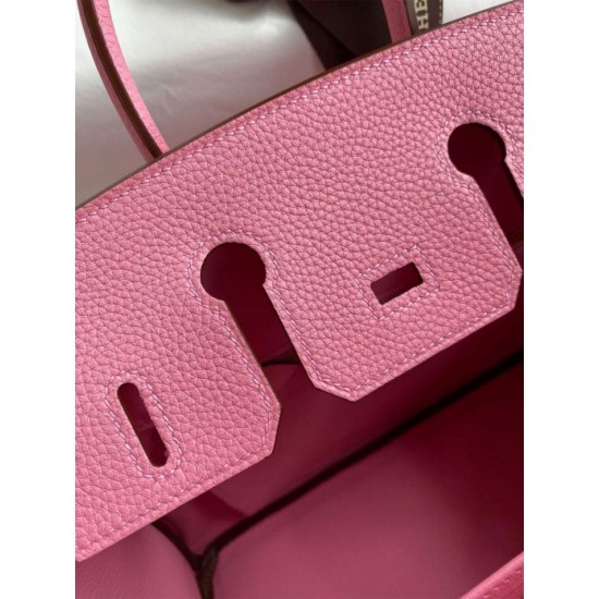 Replica Hermes Birkin 25 Retourne Bag Pink Clemence