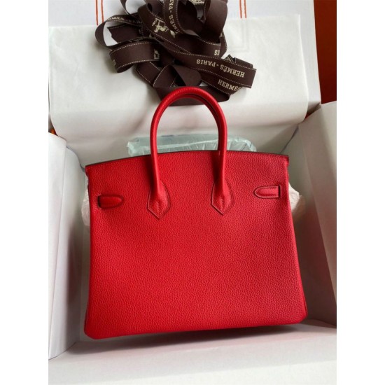 Replica Hermes Birkin 25 Retourne Bag Red Clemence