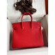 Replica Hermes Birkin 25 Retourne Bag Red Clemence