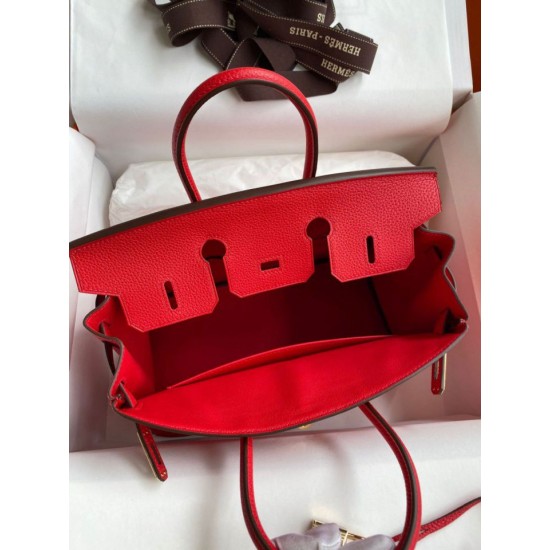 Replica Hermes Birkin 25 Retourne Bag Red Clemence