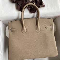 Replica Hermes Birkin 25 Retourne Bag Gris Tourterelle Clemence