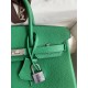 Replica Hermes Birkin 25 Retourne Bag Pearl Grey Clemence