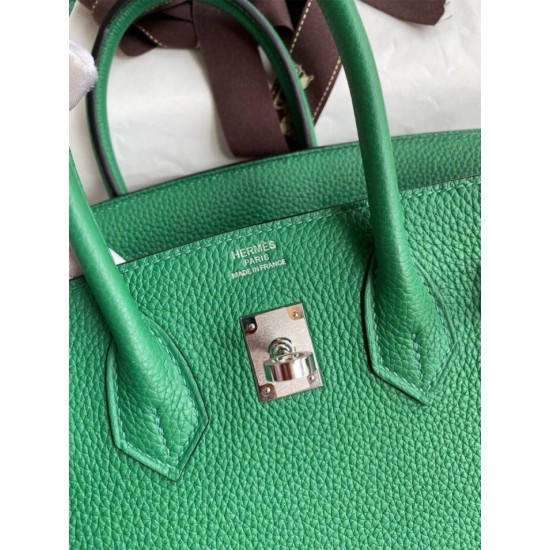 Replica Hermes Birkin 25 Retourne Bag Pearl Grey Clemence