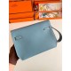 Replica Hermes Kelly Depeches 25 Pouch Blue Jean Epsom Calfskin