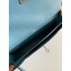Replica Hermes Kelly Depeches 25 Pouch Blue Jean Epsom Calfskin