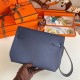 Fake Hermes Kelly Depeches 25 Pouch Blue Saphir Epsom Calfskin Replica
