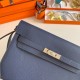 Fake Hermes Kelly Depeches 25 Pouch Blue Saphir Epsom Calfskin Replica