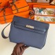 Fake Hermes Kelly Depeches 25 Pouch Blue Saphir Epsom Calfskin Replica