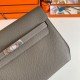 Replica Hermes Kelly Depeches 25 Pouch Etain Epsom Calfskin