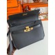 Replica Hermes Kelly Depeches 25 Pouch Black Epsom Calfskin